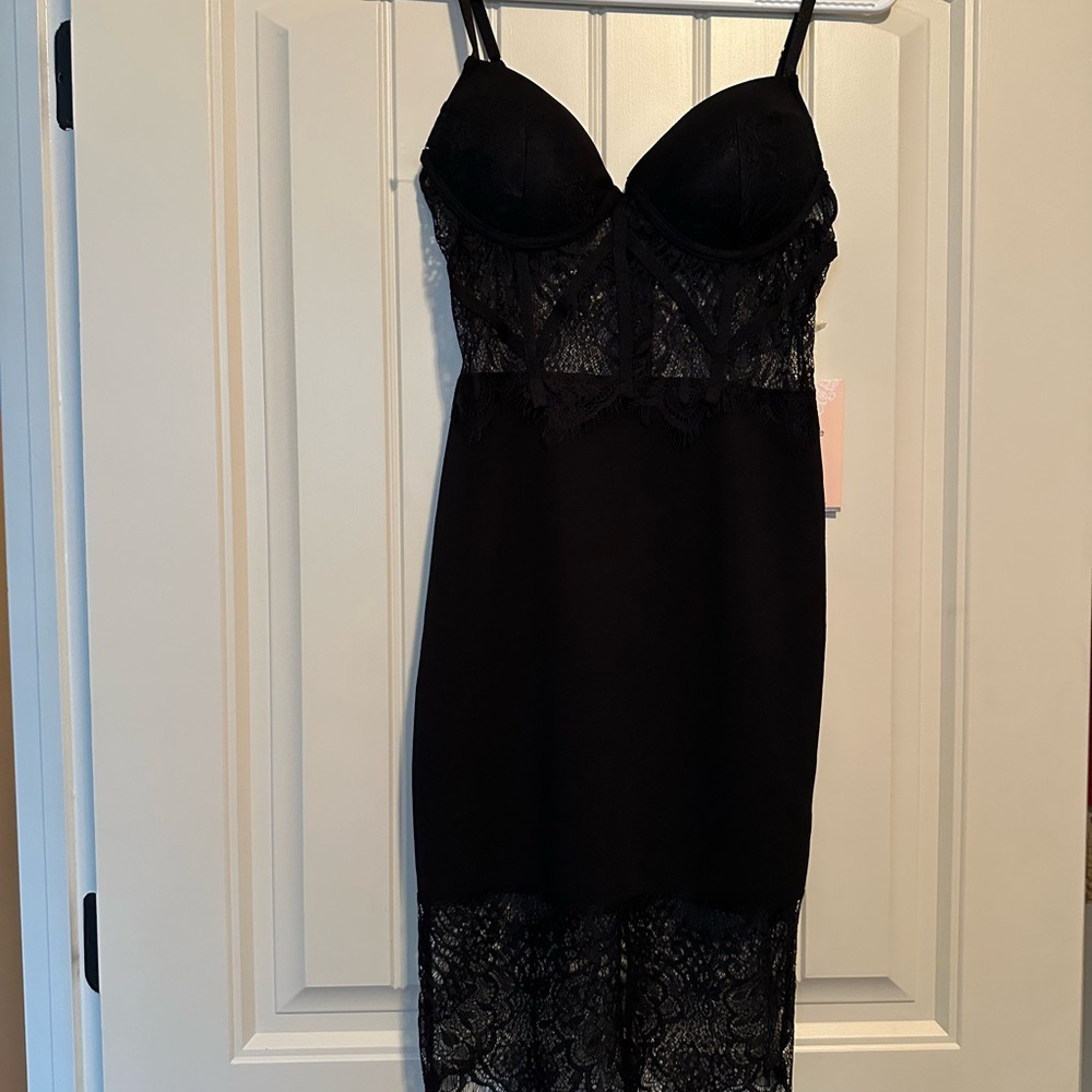 Elegant Black Lace Slip Dress
